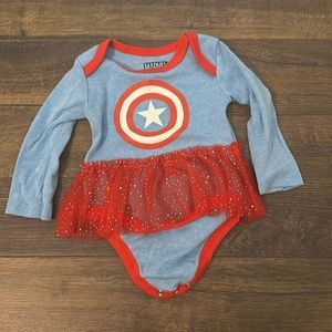 0-3 Month Marvel Captain America Tutu Onesie